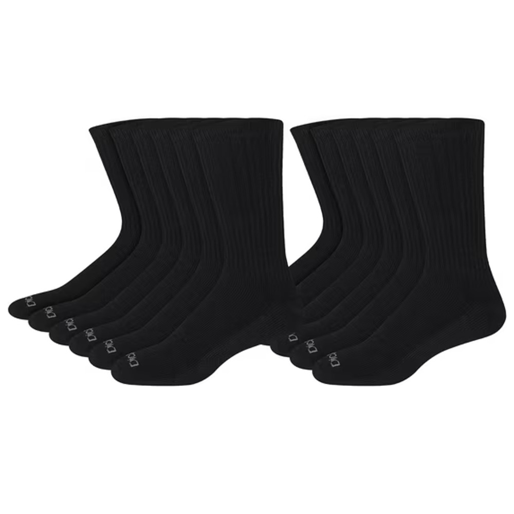 NEW Dickies Men's Work Crew Socks, 12 Pack, Cushioned, Reinforced Toe/Heel 12-15